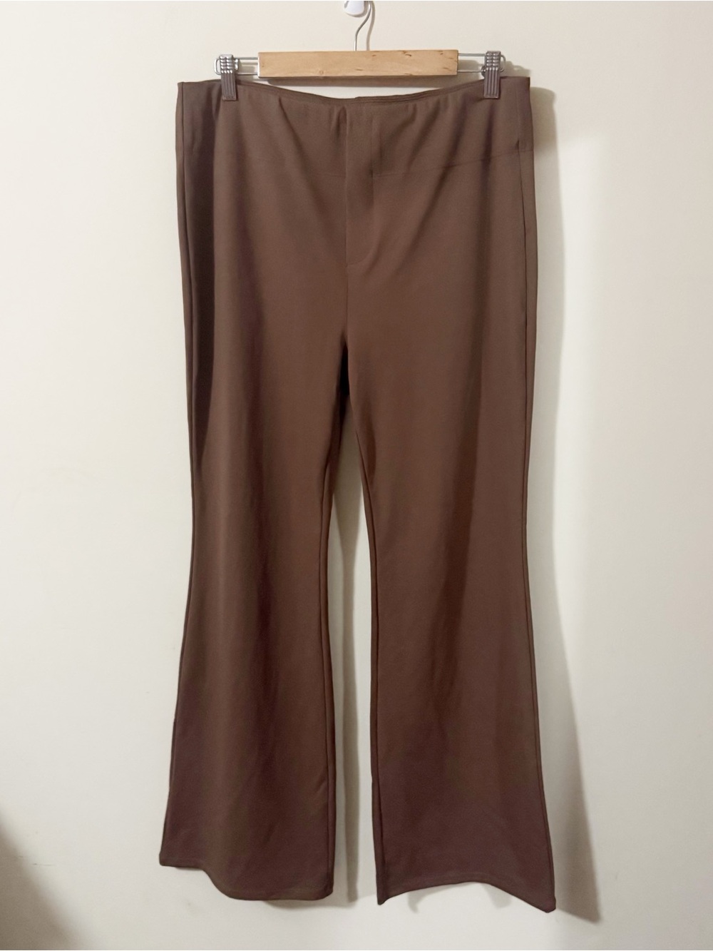 Halara Brown Flare Stretch Pants Womens Pockets Size XL